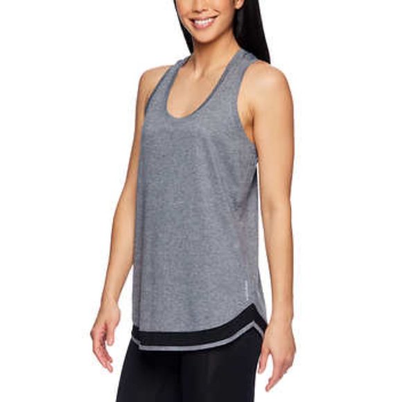 2for$15 NEW Head Women's Active Tank Top | Grey Loose Racerback Workout Shirts - Picture 4 of 4